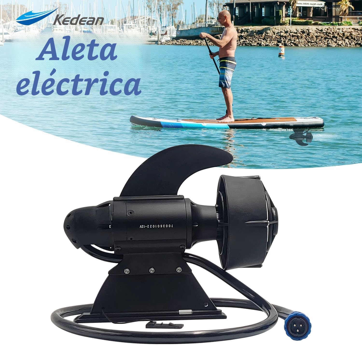 Motor de Pesca Subacuático para Bote Transat (Float Tube), Aleta Eléctrica para Kayak de Pesca y Tabla de Paddle Surf (SUP), 600W, 24V Empuje de 28 Libras (Sin batería)