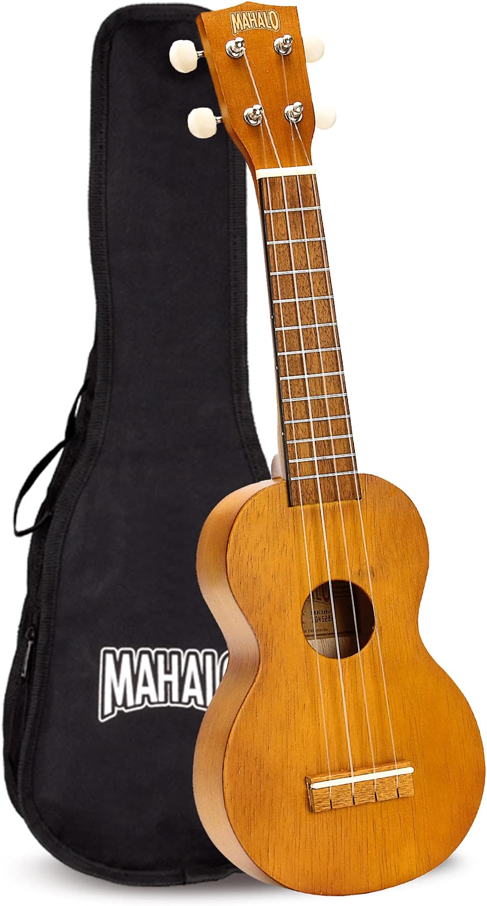 Mahalo Ukuleles MK1TBR Kahiko Series Soprano Ukulele, Transparent