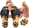 xuuyuu Foot Massage Slippers, RedBlack Powerful Natural Stone Feet Acupoint Massage Sandals Acupressure Shiatsu Arch Pain Relief Slippers Shoes for Men Women40-Black