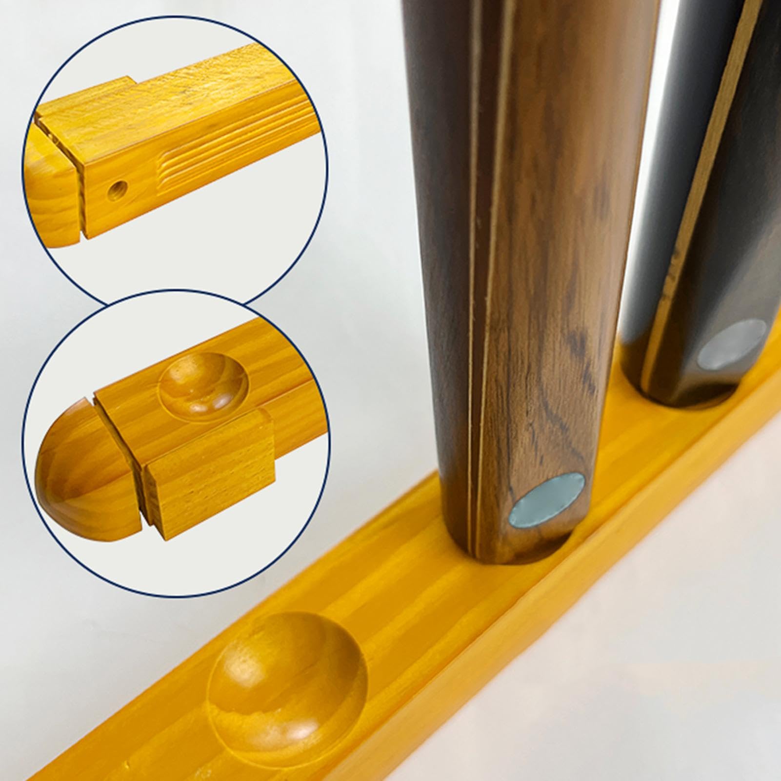 Wandhalterung für Billardqueues, 2-teiliges Billardqueue-Halter, kompakter Holz-Queue-Halter für 8 Billardqueues,