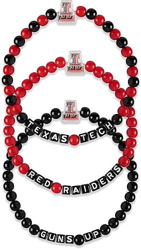 Miniatura 36 de FOCO NCAA unisex-adulto Paquete de 3 Pulseras de la Amistad con Cuentas con Logotipo de Equipo Universitario de la NCAA Oficialmente Licenciadas