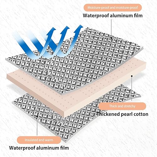 Miniatura 5 de Almohadillas de camping para dormir  Alfombrilla de dormir al aire libre con capa impermeable y de papel de aluminio  Almohadilla de viaje plegable