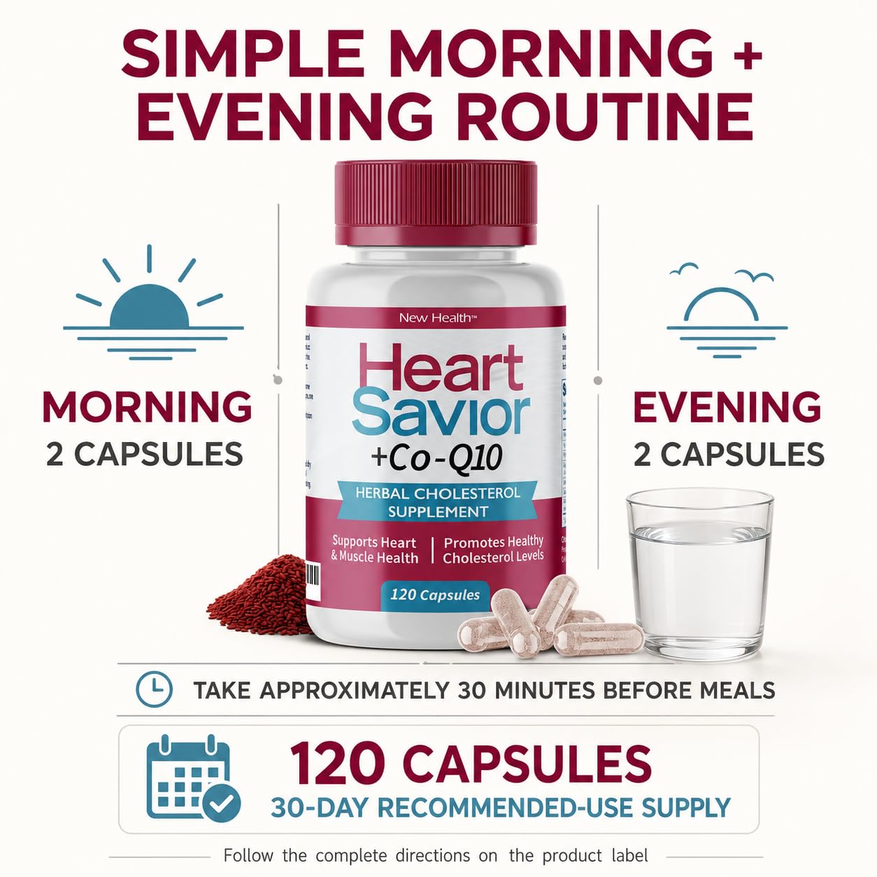 HeartSavior Natural Cholesterol Support Supplement with Red Yeast Rice — Amazon image 7