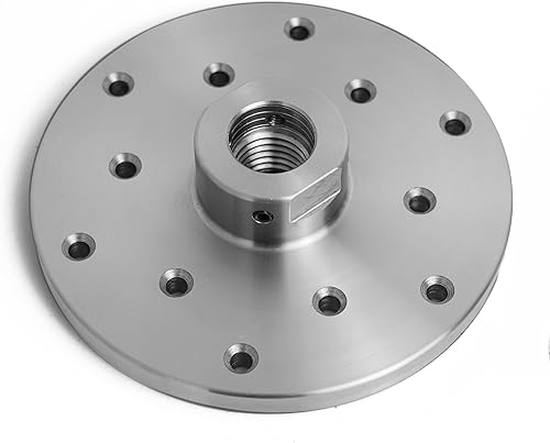 Miniatura 47 de Placa frontal de torno de madera de acero de 2 pulgadas con tornillo y dos arandelas de nailon, apto para torno de madera de husillo de 1 pulgada x