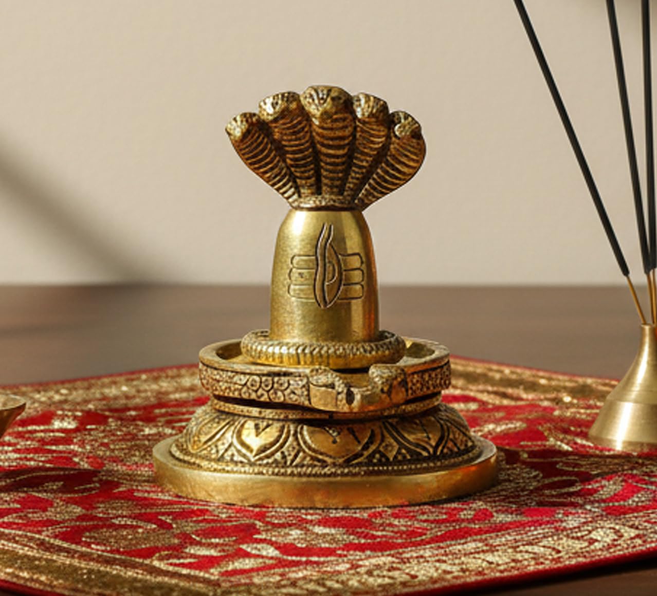 Brass Shivling With Sheshnag | Shiva Shiv Ling Idol Murti Natraj (Lingam)