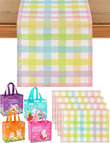 multiwins Easter Table Runner (13"x72") with 4 Placemats (12"x18") &