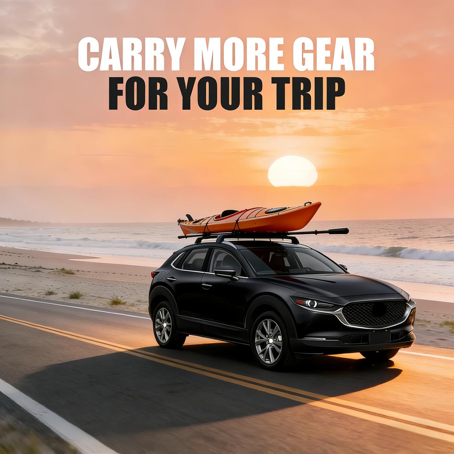 SYDSZ Cross Bar Roof Rack Fit for Mazda CX30 CX-30 DM 2020 2021 2022 2023 2024 2025 2026, Flush Side Rails, Heavy Duty Aluminum Roof Cross Bars Rooftop Luggage Rack, Ski Rack for Car Roof