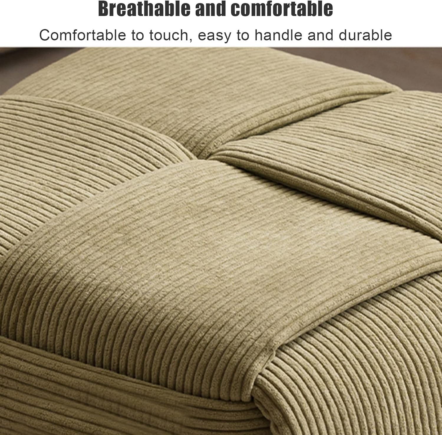 Pouf ottomano imbottito in velluto, realizzato a mano, stile moderno, imbottito, quadrato, per soggiorno, camera da letto, ingresso
