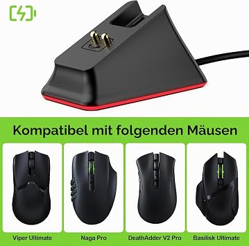 Charging Station for Wireless Mouse DeathAdder V2 Pro/Naga Pro/Viper Ultimate and Basilisk Ultimate