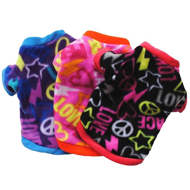 Foto 5 de 7 de Accesorios para perros Perro Cachorro Invierno Suave Cálido Corazón Estrella Impresión Ropa Abrigo Disfraz