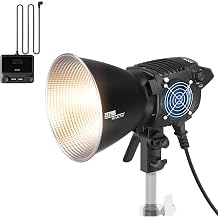 ZHIYUN MOLUS B100 100W COB LED Video Light and K1 Cable Remote Controller 2700K-6500K CRI 96+ TLCI 96+ 39990 Lux/1M Bowens Mount Silent Continuous Output Lighting for Photography Studio Film Light