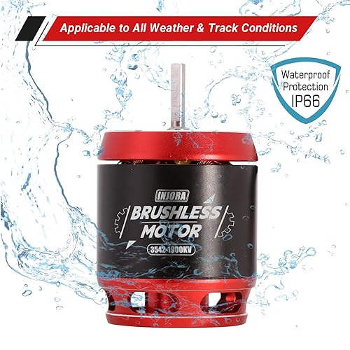 Miniatura 5 de INJORA Impermeable, 3542, sin sensores, sin escobillas, motor para 110 RC Crawler Car SCX10 Pro TRX4 TRX6 (1900KV)