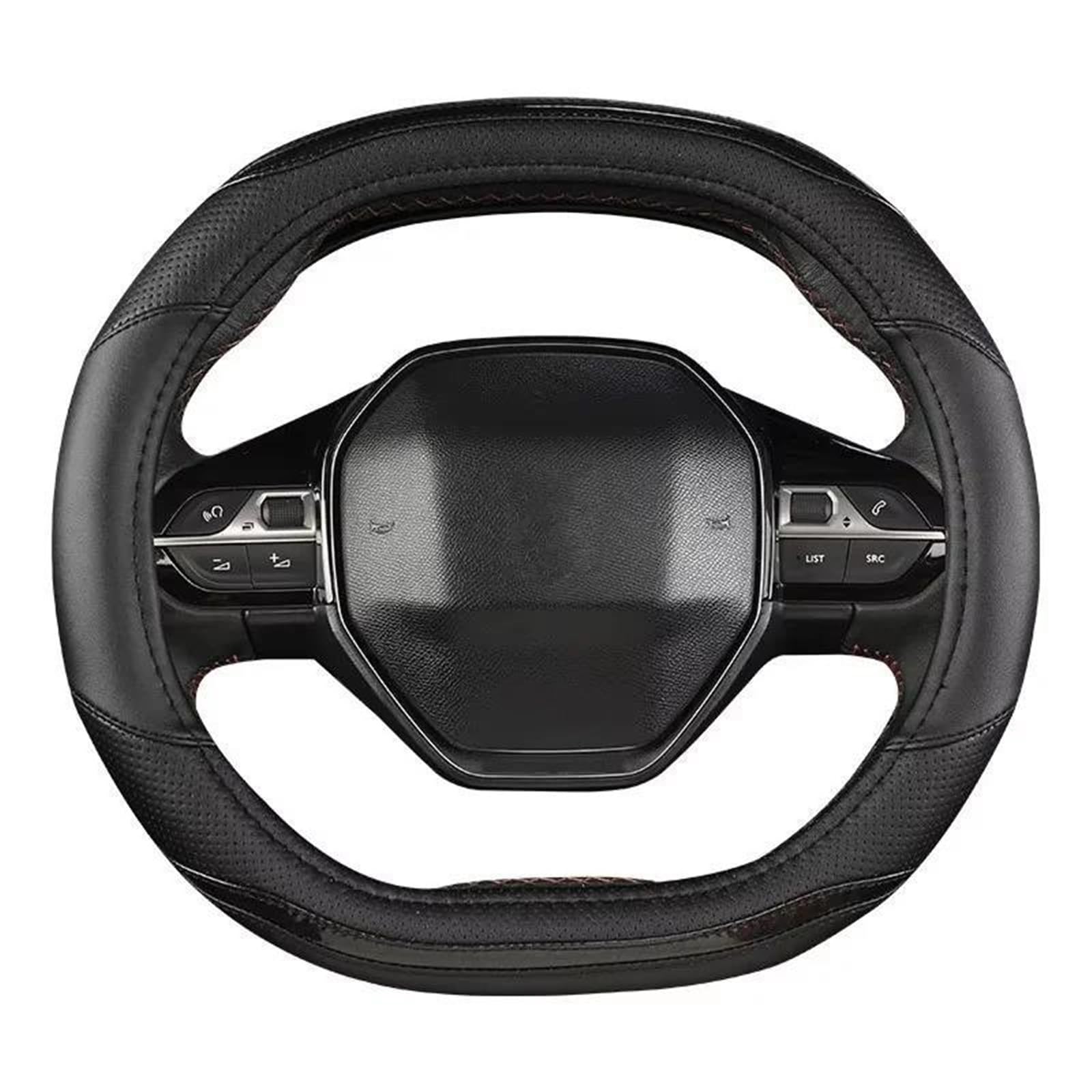 Auto Lenkrad Schutzhülle Innen Zubehör Für Peugeot 3008 4008 5008 Rutschfest(Schwarz)