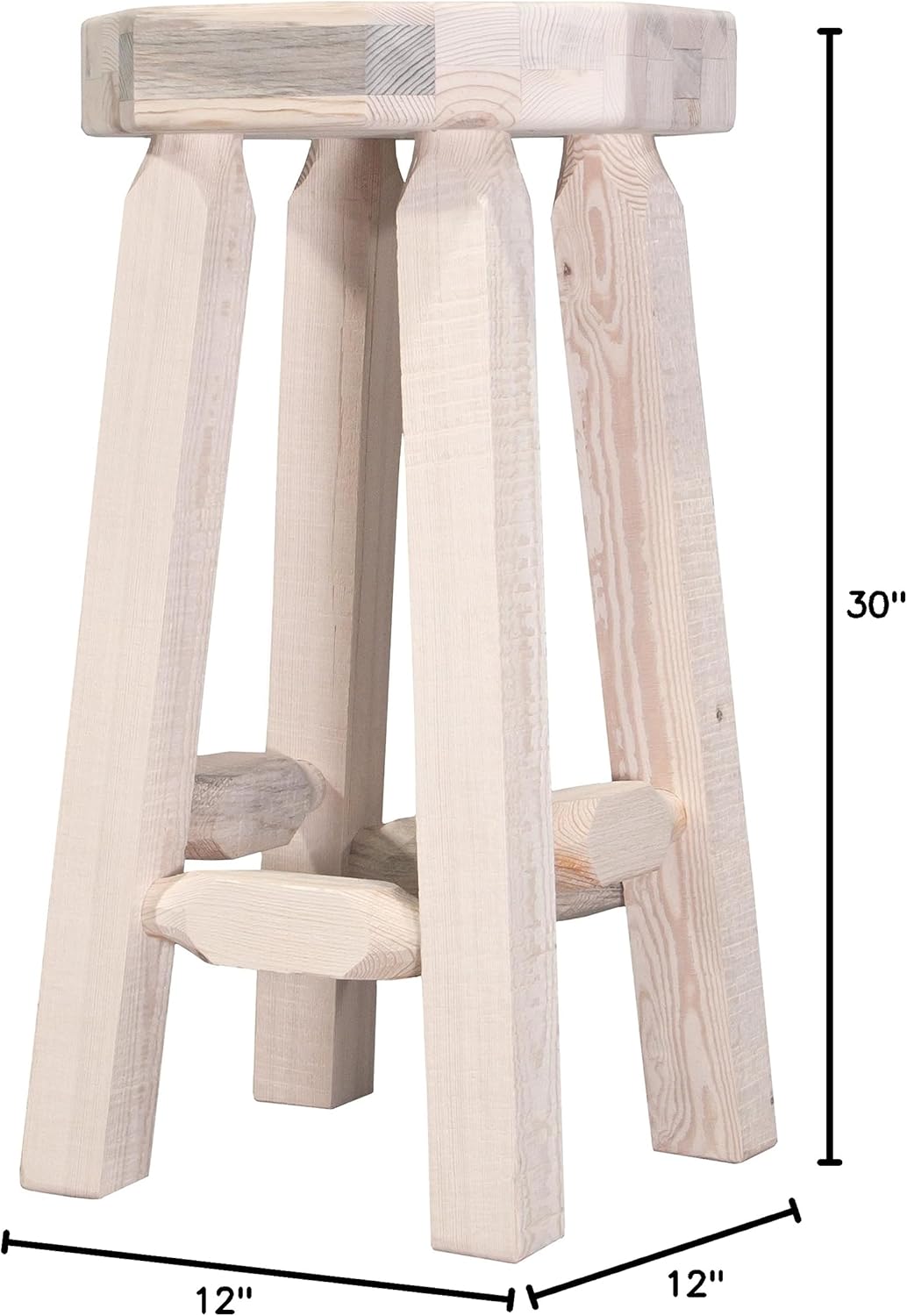 Montana Woodworks Homestead Collection Backless Barstool, Ready to Finish