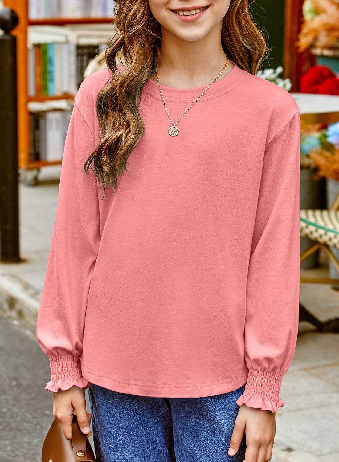 blibean Tween Girls Fall Shirts Casual Long Sleeve Tops Size 6-15 Years - Image 6