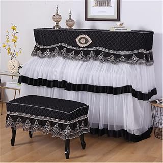 HERIOY Piano Dust Cover Modern And Simple European Style Piano Cover Lace Embroidery Fabric Full Package Piano Cover Piano Stool Cover Beautiful Decoration (Color : #3, Size : S)