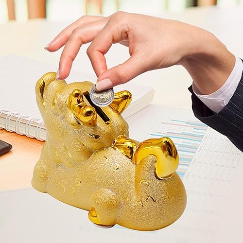 Miniatura 4 de Hucha de conejo, bonita olla de ahorro de escritorio, decoración de conejito de cerámica, decoración de alcancía