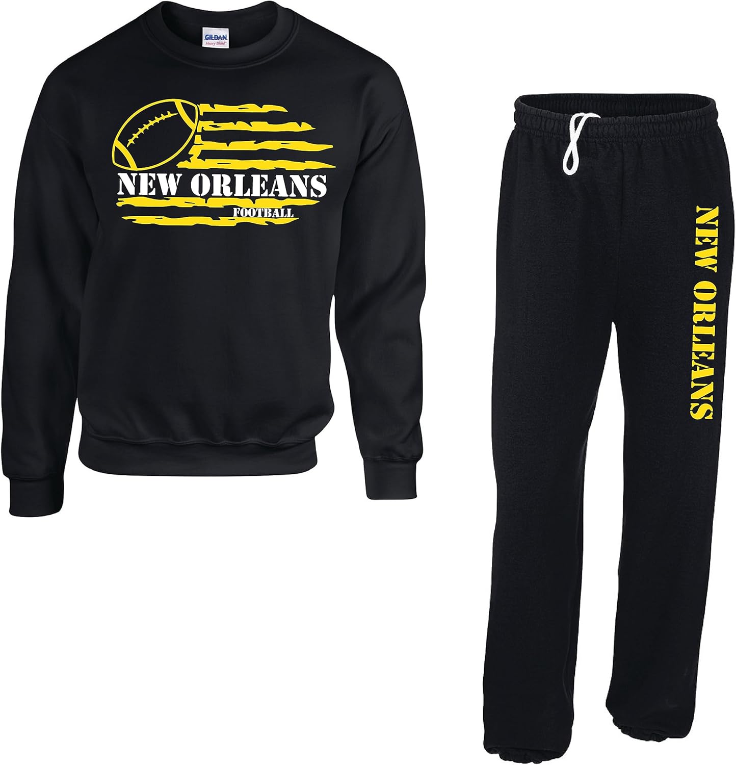 American Flag Custom Football Fan New Orleans Sweatpant Sweatshirt Set Men Ladies