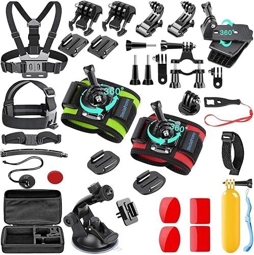 ​Accesorios SmilePowo para aire libre para cámara GoPro Hero 5 / Session 6/5/4/3/2/1, AKASO EK7000, EK5000, SJCAM, DBPOWER, xiaomi YI, paquete Negro