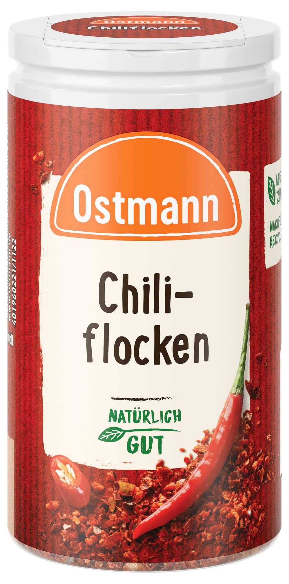 Ostmann Gewürze - Chiliflocken | Milde aromatische Schärfe für Fleisch- und Gemüsegerichte, Saucen und Dips | 30 g in der Dose