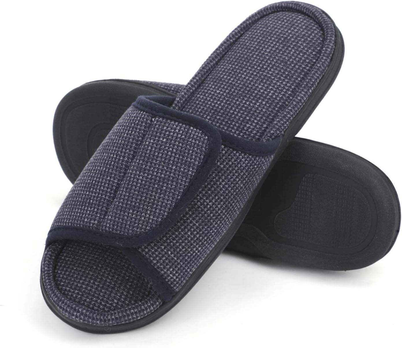 [Afindern] メンズ スリッパ 介護 サンダル 足腫れ ふくらん改善 圧力を軽減 滑り止め 転倒防止 軽い マジックテープで調節可能 低反発 ルームシューズ 室内履き 中年 高齢者 四季 3色