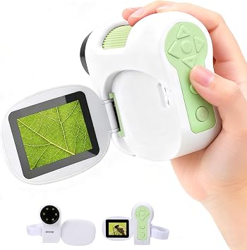 1600X Microscope for Kids 6+,Digital Microscope with 2Inch IPS Screen,Portable Kids Microscope for Outdoor STEM Science Experiments, for Girls Boys Child