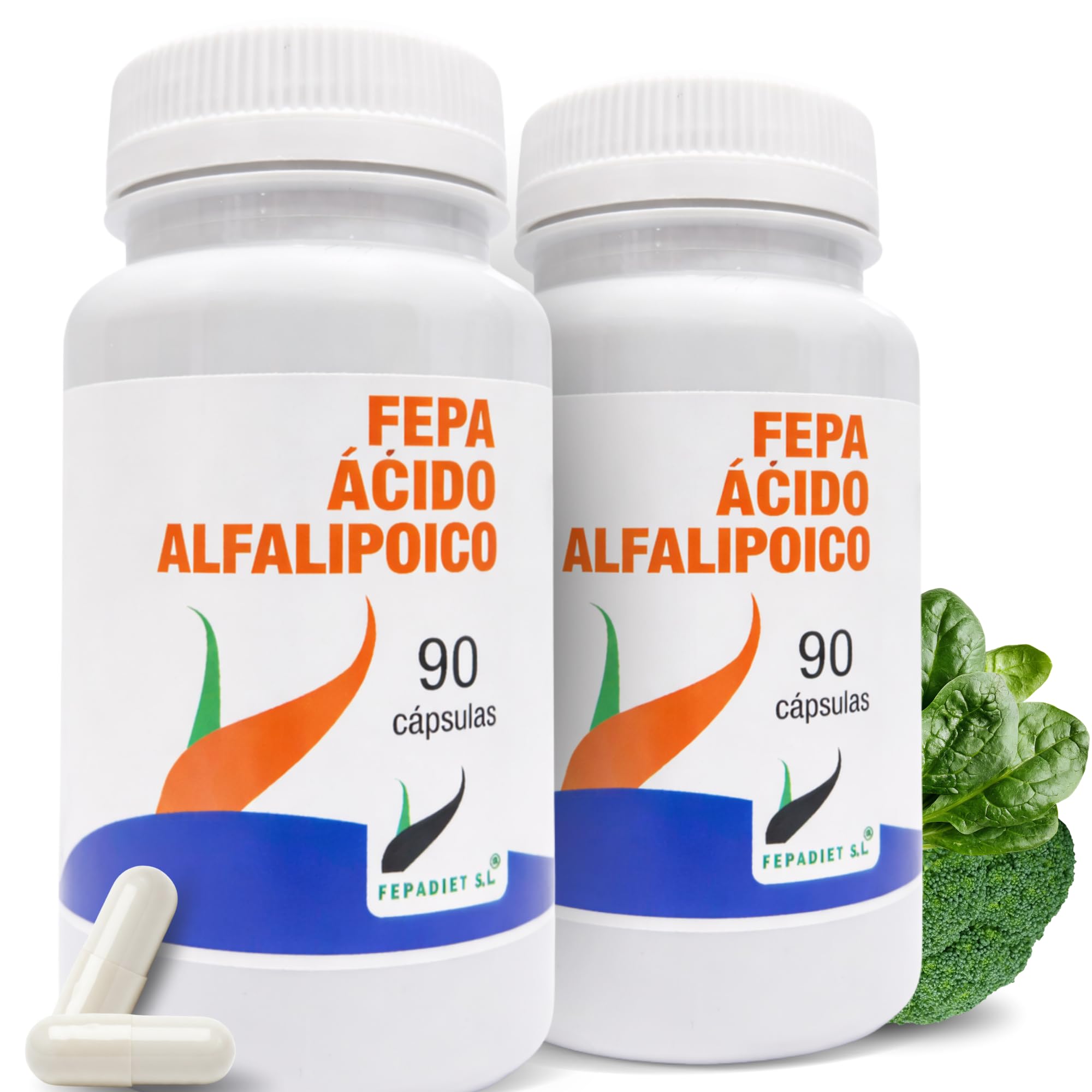 Ácido Alfa Lipoico FEPA – 90 Cápsulas Pack de 2 – Complemento Alimenticio con Ácido Alfa-Lipóico – Apoyo Antioxidante y Metabólico – Contribuye al Metabolismo Energético y Bienestar General – Fepadiet