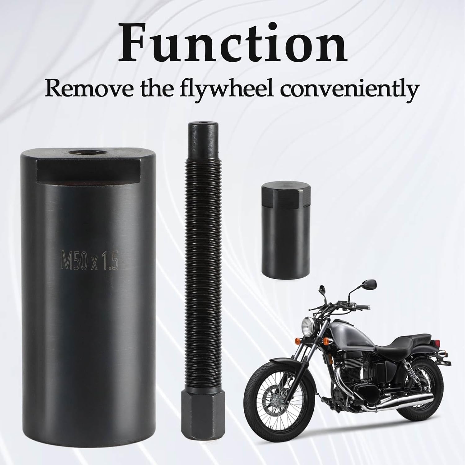 M50 X 1.5 R.H. Female Thread Flywheel Rotor Magneto Puller Flywheel Puller Remover Tool Compatible with Arctic Cat/Suzuki LS650, VS1400, VX800, VS750, VL1500, LTA500F, LTF500F, LTF400F