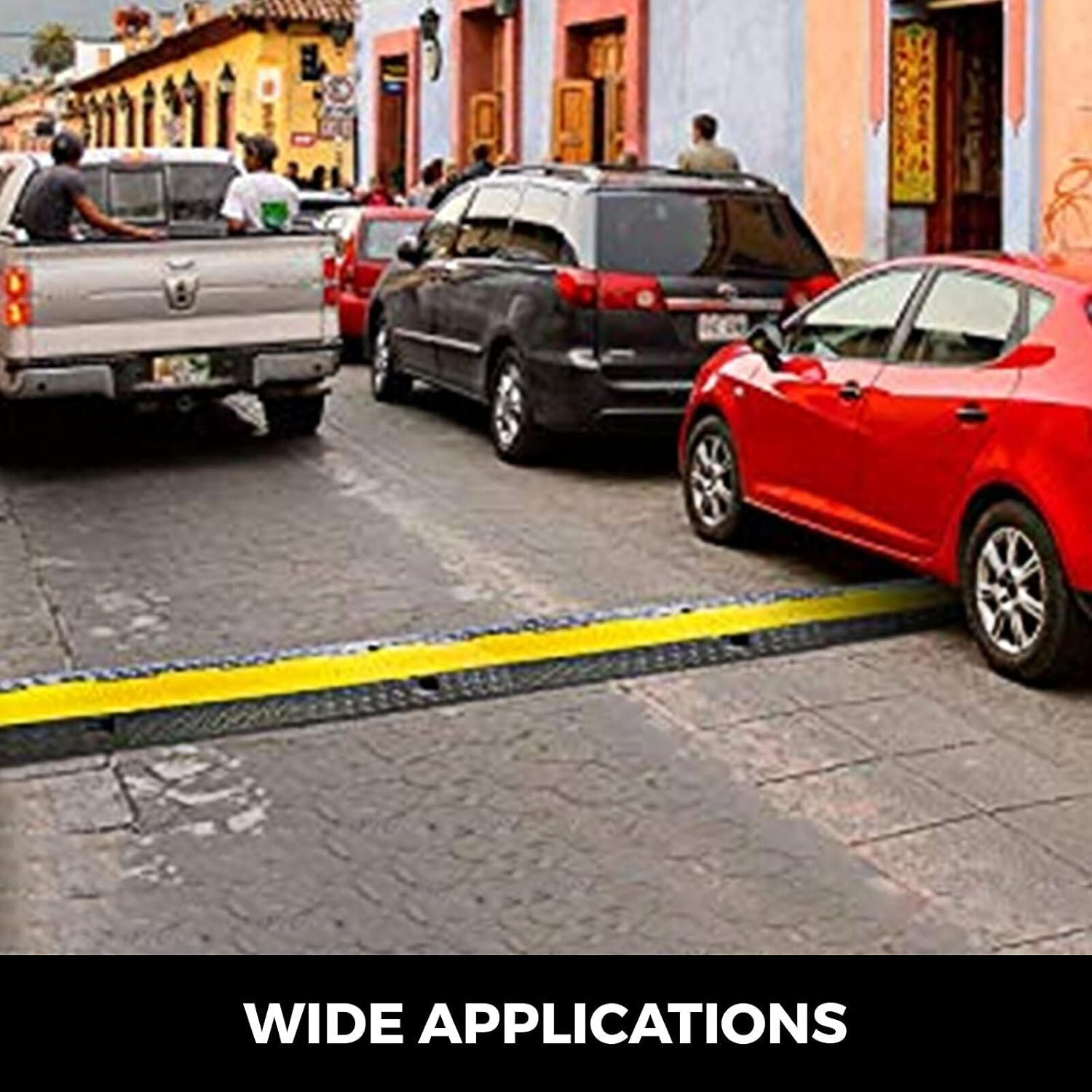 Man-hj 4PC 5PC of 2 Channel Cable Protective Wire Cord Ramp Driveway Rubber Traffic Heavy Duty Speed Bumps Garage Cable Protector (Color : 5 Pack)