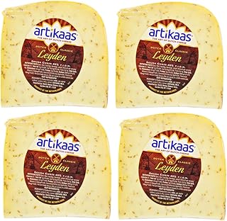 Artkaas Leyden Spiced Cheese with Cumin Seeds – 4 Packs | Semi-Hard Dutch-Style Cheese, 40% Fat in Dry Matter