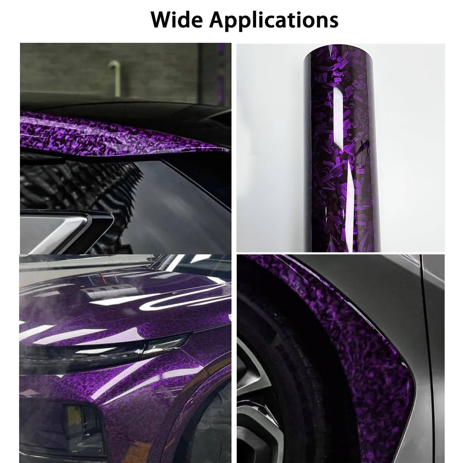 Autocollants de voiture en Fiber de carbone, Film vinyle en cristal violet forgé, couverture de réglage automatique en vinyle pour accessoires de voiture  34