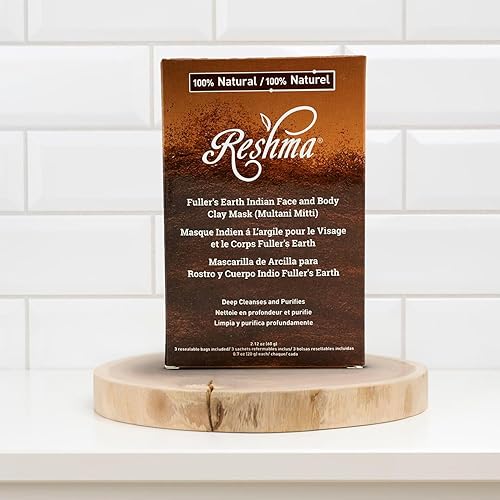 Miniatura 9 de Reshma Beauty Fuller's Earth - Máscara de arcilla (Multani Mitti), 100% natural, mascarilla de limpieza profunda y exfoliante para todo tipo de