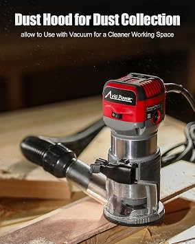 AVID POWER 6.5 Amp 1.25 HP Compact Router Tools Bundle with Storage Tool Case/Bag