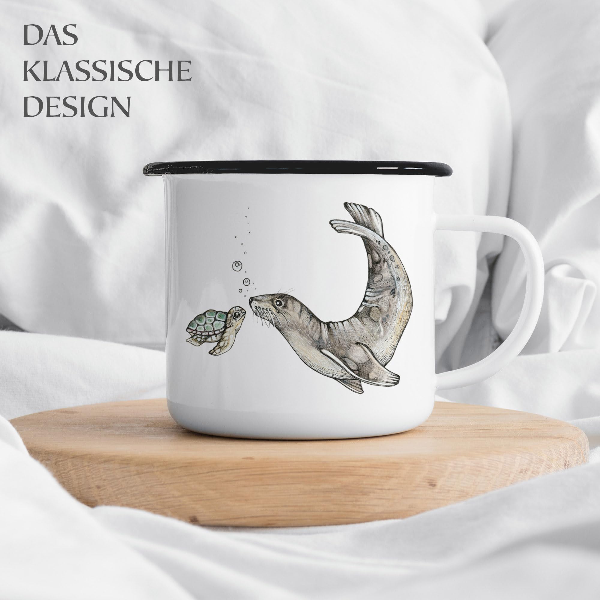 Ligarti® Emaille-Tasse – Handveredelt In Deutschland, Robust & Perfekt Für Camping