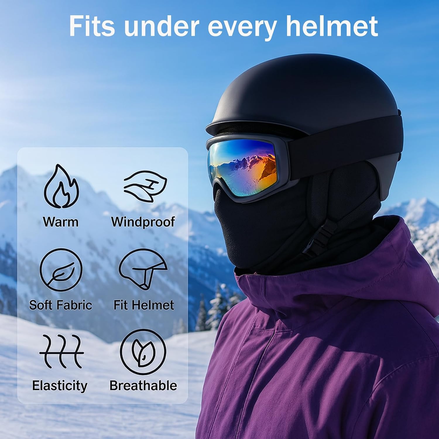 Besudo Ski Mask Balaclava Men Womens for Cold Weather Windproof Thermal Face Hood Shield Winter Head Gear for Running, Cycling, Skiing, Motorcycle, Hunting Black