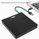 Zewnętrzny Napęd DVD, Przenośna Nagrywarka DVD USB 3.0 TYPE C, Laptop Nagrywarka CD/DVD ROM ze światłem, Kompatybilny z Win 2000/2003/XP/7/8/10/Maximum Os, dla Systemu