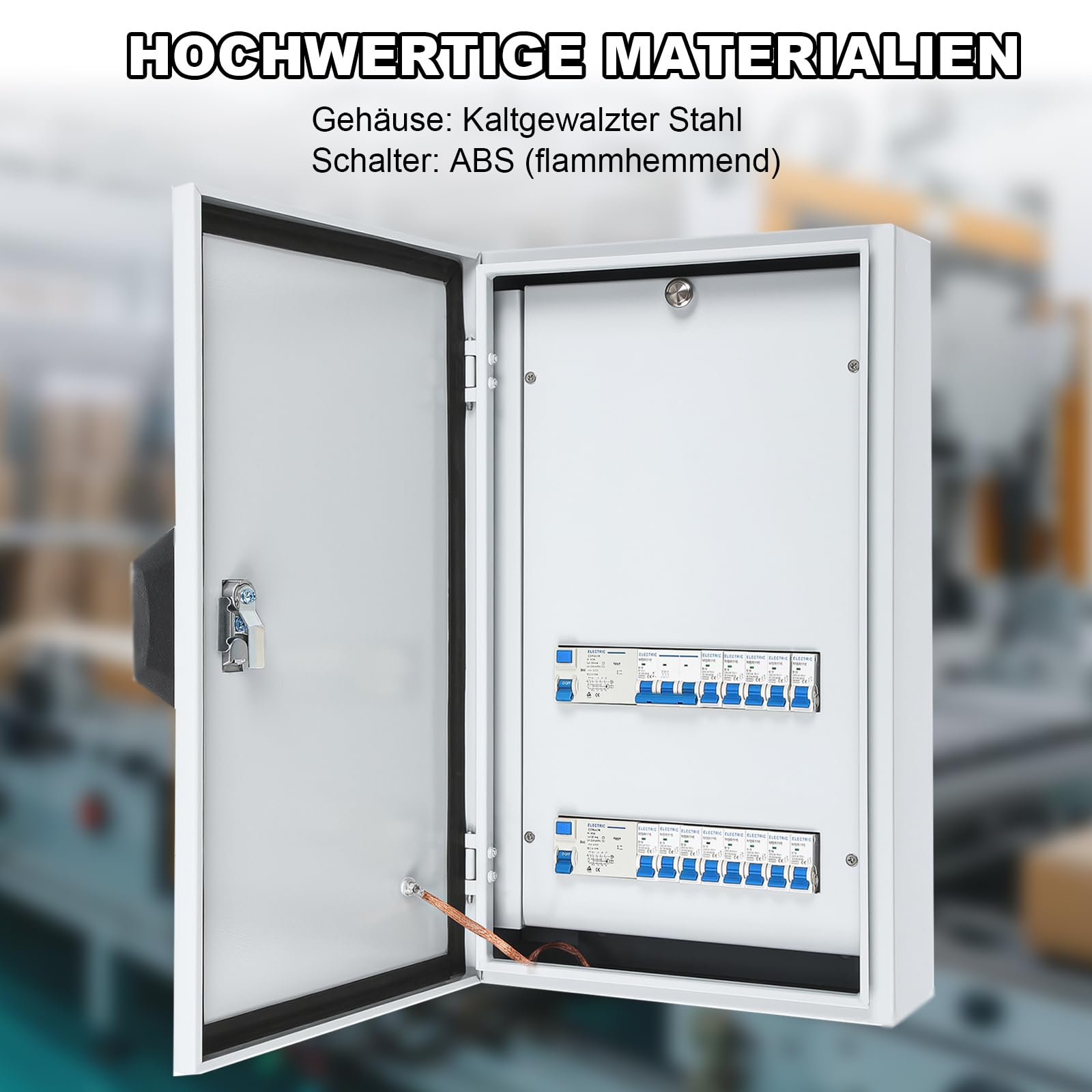 TEOV Unterverteilung Sicherungskasten, Vorverkabelt für Schnelle Installation, IP54 Wasserdicht, Aufputz Unterputz 3-Reihig, für Wohnungen Gewerbe (Ohne Überspannungsschutz)