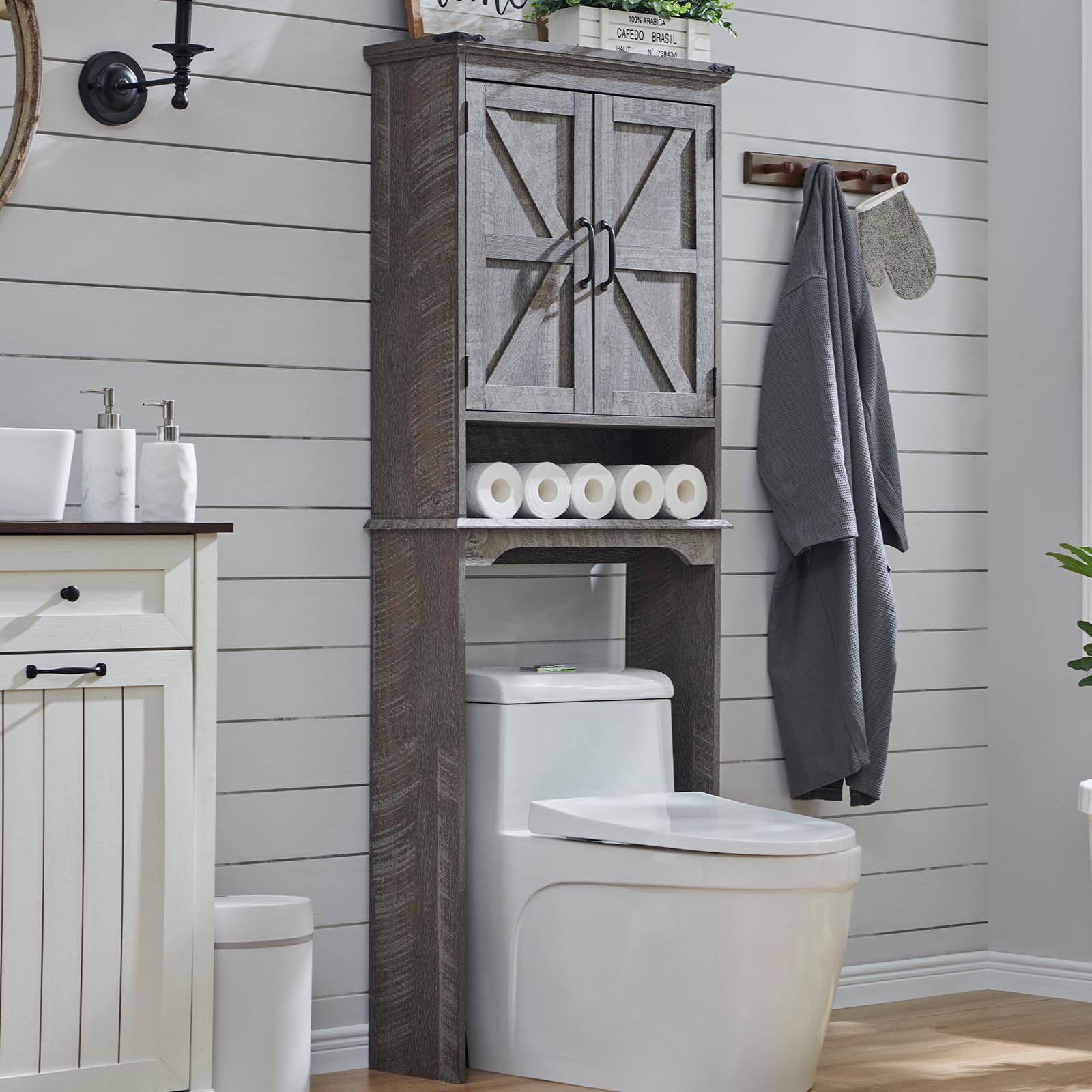 ACCOHOHO Farmhouse Over The Toilet Cabinet