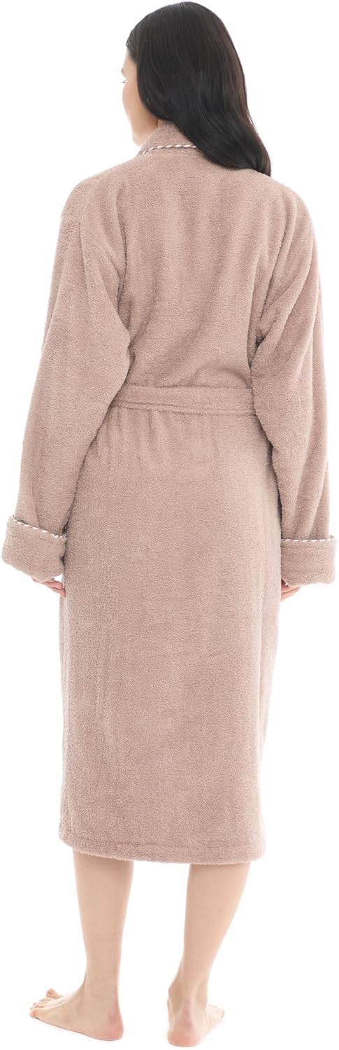 Luxurious Womens Robe, 100% Turkish Cotton, Luxury Robe for Women, Terry Cloth Long Spa Bathrobe - Image 3
