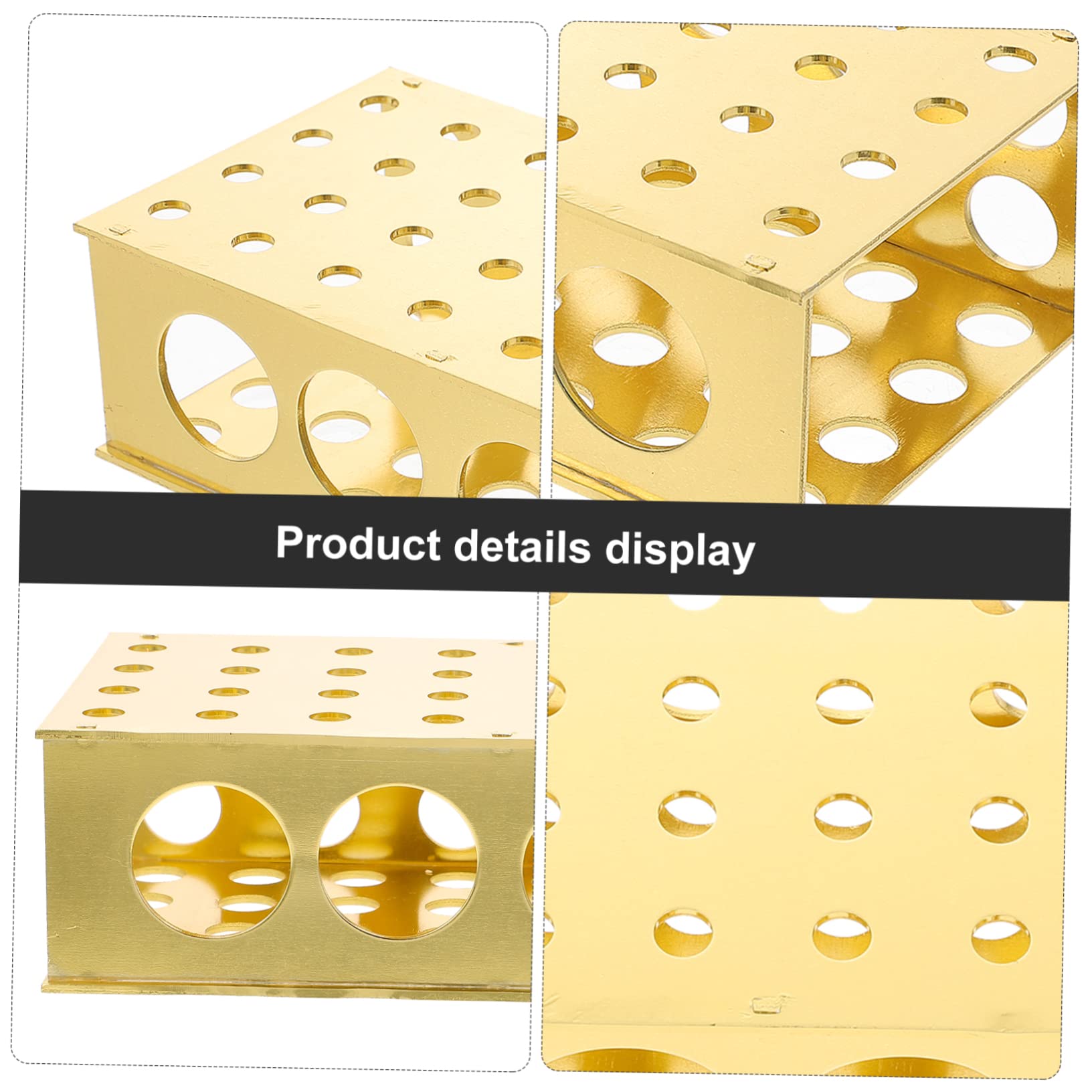 Cabilock 2 Pezzi Portaprovette montato cremagliera provette e supporto provetta provette plastica rack per provette da laboratorio supporto per tubo di prova di laboratorio alluminio D'oro