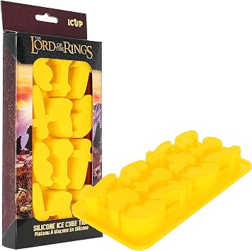 ICUP Lord of the Rings Ice Cube Tray, 12-Cavity Silicone Mold for Ice Cubes, Candy, Chocolate, Jello, and Party Treats, Officially Licensed LOTR Kitchen and Bar Accessory