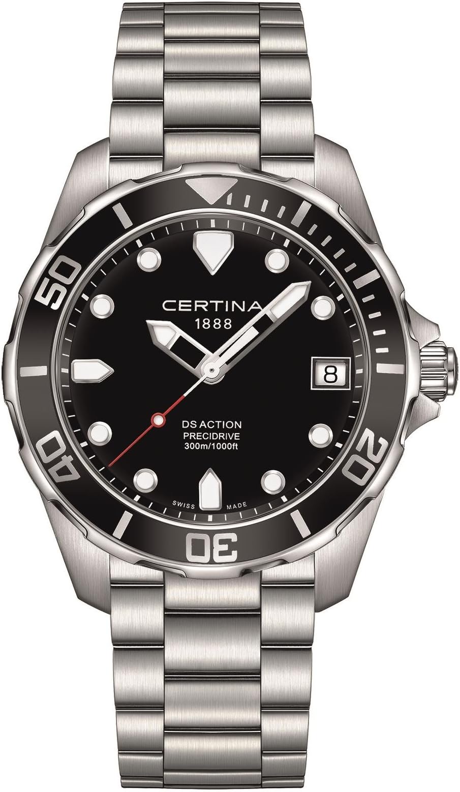 Certina DS Action - 3 Hands Black Dial Men's Watch C0324101105100