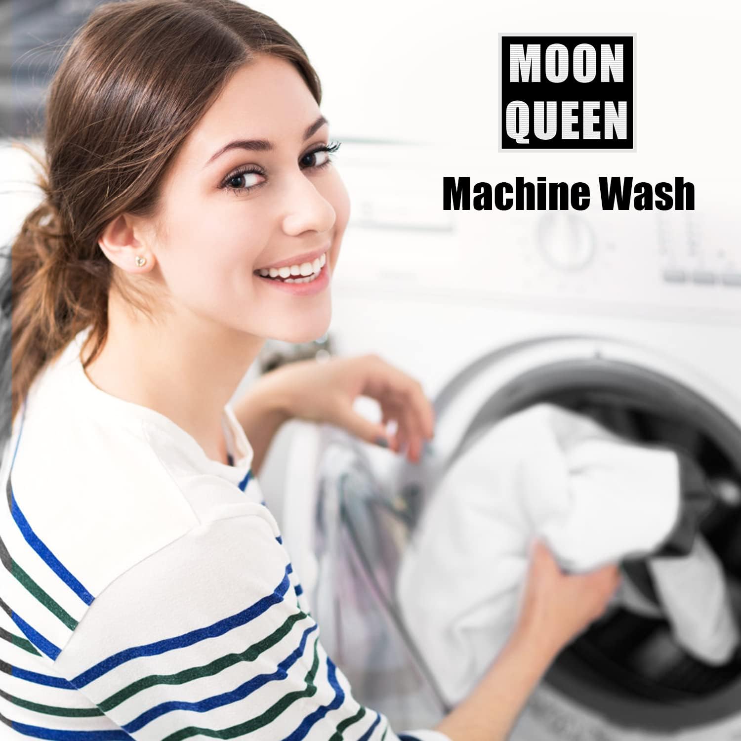 MOONQUEEN Lightweight Bedding Queen Bed Sheets Set - 95 GSM 4 Piece Bed Sheets Set - Microfiber Bed Sheet Set with 16" Deep Pockets - Shrinkage and Fade Resistant - Easy Care (Queen, White)