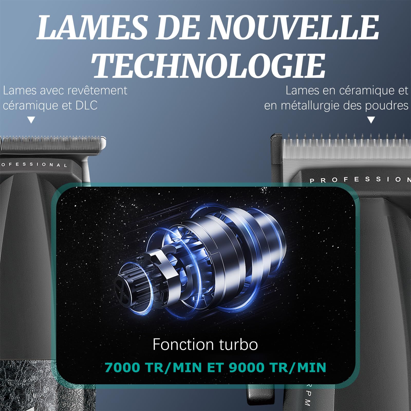 VGR 640 S3 Tondeuse Cheveux Homme Professionnel, Rechargeable Tondeuse Finition et Rasoir À Grille Kit de Coupe, Kit Coiffure Machine Sans Fil avec Écran Led pour Barbier et Usage Domestique, Vert