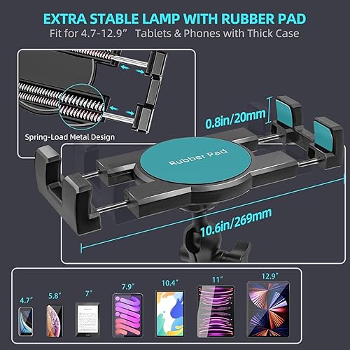Miniatura 5 de Soporte de aluminio resistente para tablero de instrumentos y parabrisas, soporte de automóvil, soporte de metal de 360 de 2 etapas con ventosa para