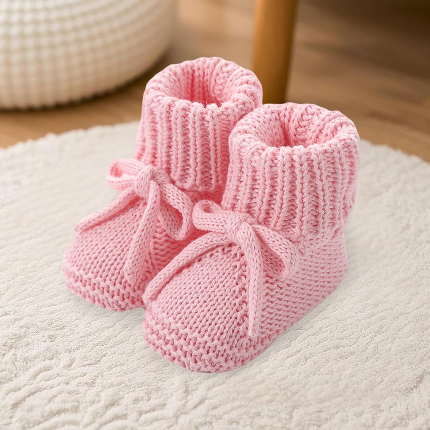 Infant Baby Boys Girls Knitted Booties Soft Sole First Walking Socks Winter Comfortable Warm Indoor Shoes 0-12M