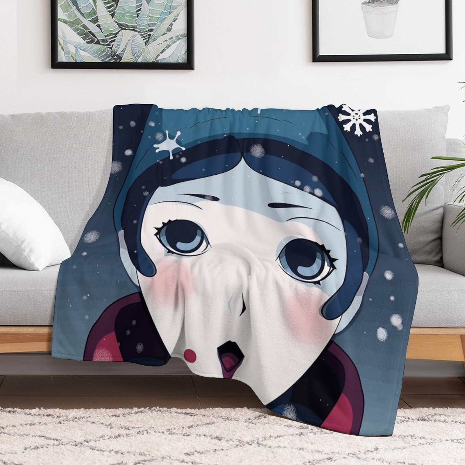 Couverture unique pour le visage en micro polaire ultra douce de luxe