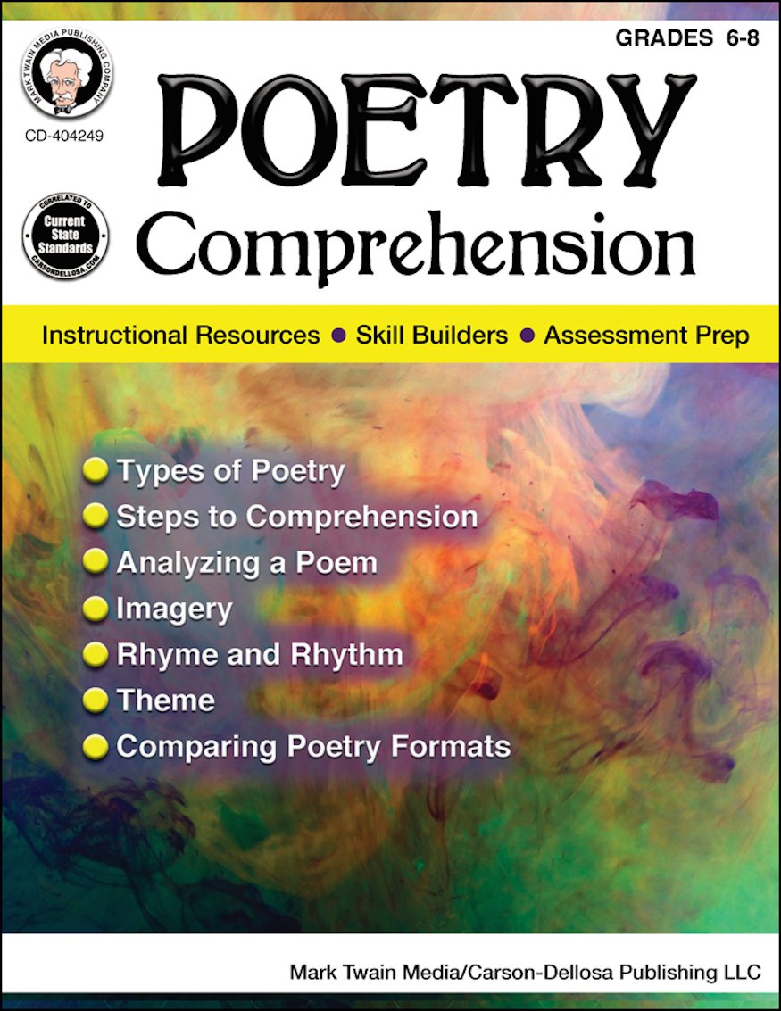 Poetry Comprehension, Grades 6 - 8 Paperback – 14 January 2016