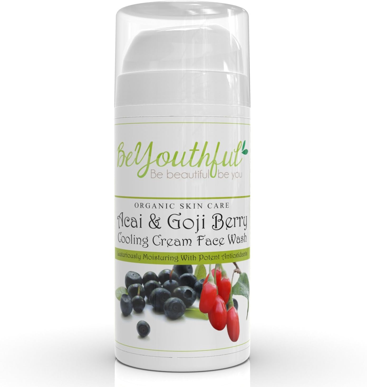 BeYouthful Acai And Goji Berry Gentle Cream Face Wash - Cleanse And Moisturise The Skin. Daily Facial Wash Good For All Skin Types.