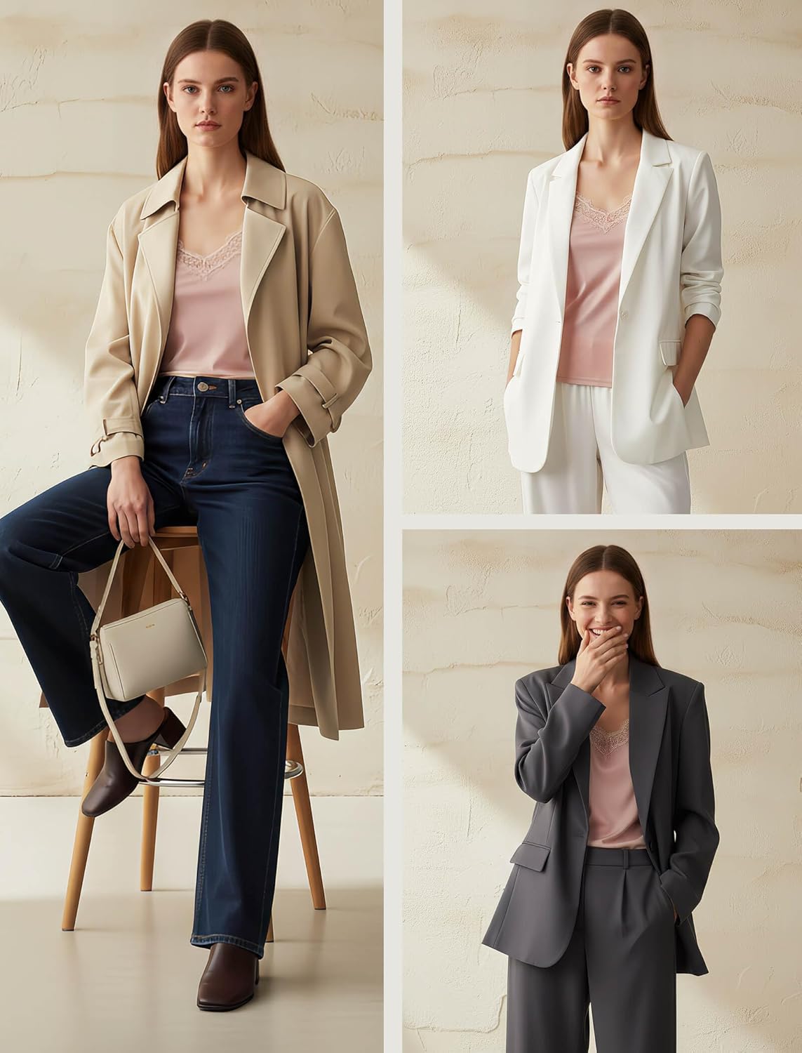 COLD POSH Women's Mulberry Silk Knit Camisole Lace Deep V-Neck Soft Spaghetti Strap Cami Tank Tops for Women Undershirt - Image 7